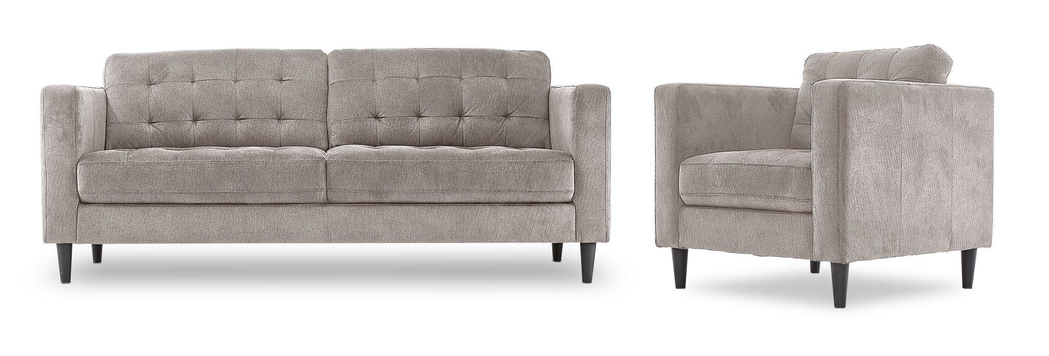 Modern Light Grey Anthena Sofa and Chair Set - Stylish Living Room Furniture for Home & Office Comfort