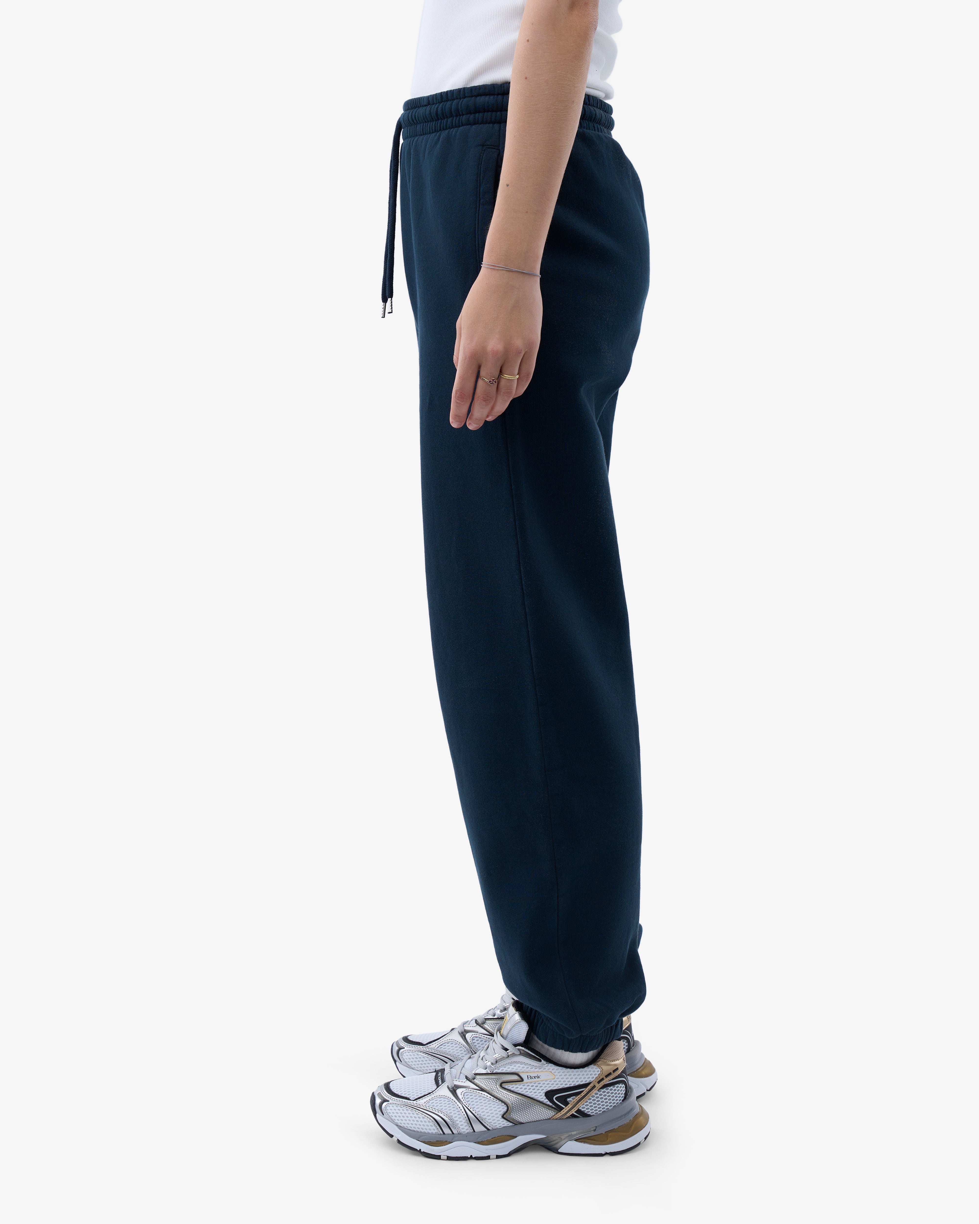 Organic Cotton Relaxed Sweatpants for Women - Soft & Comfortable Lounge Pants in Navy Blue - Perfect for Yoga, Running & Home Relaxation