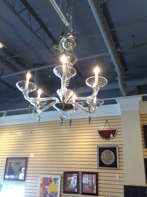 Preciosa Kasperk 6-Light Crystal Chandelier - Elegant Glass Ceiling Light Fixture for Dining Room, Living Room & Bedroom