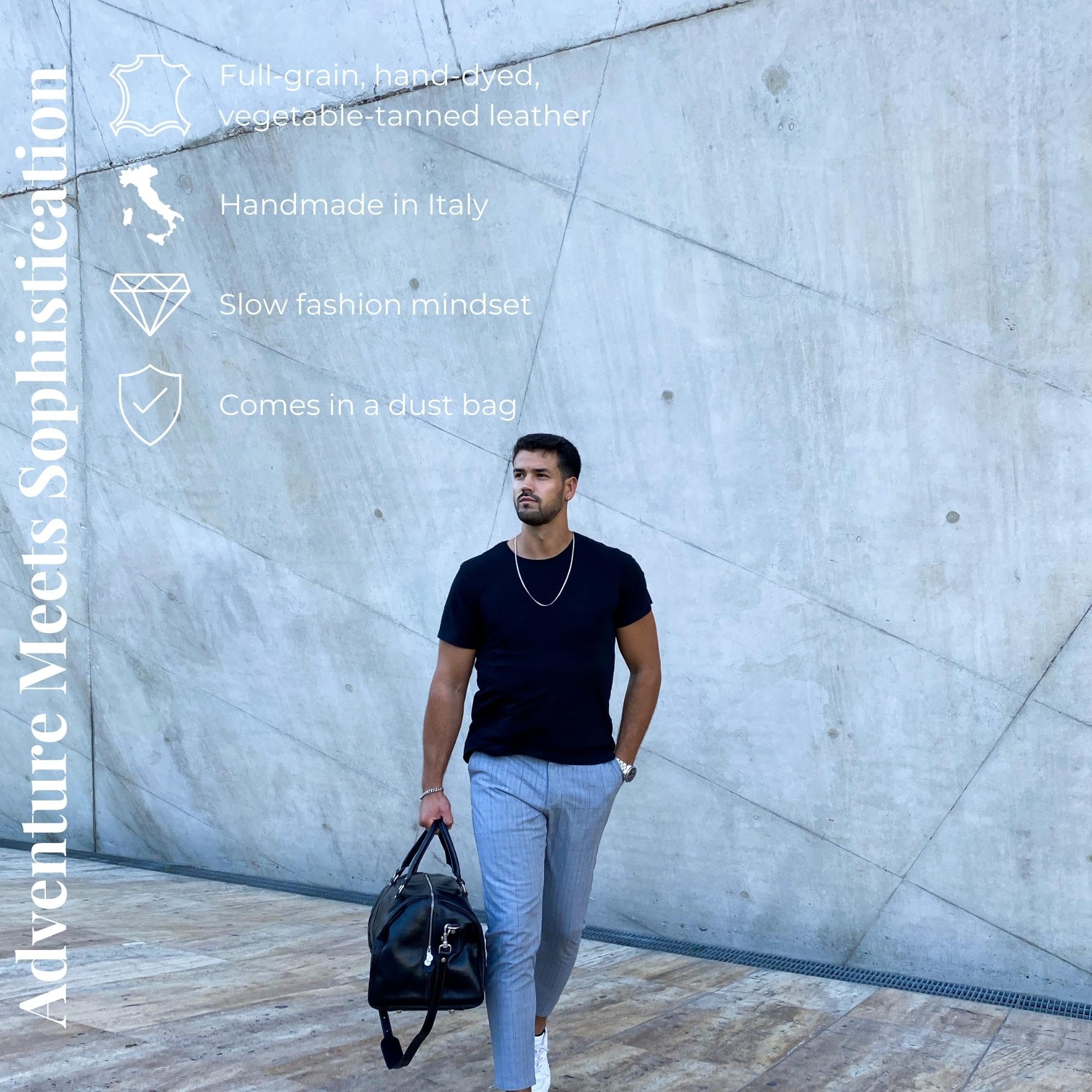 Durable Leather Duffel Bag for Travel & Gym - Weekend Essentials