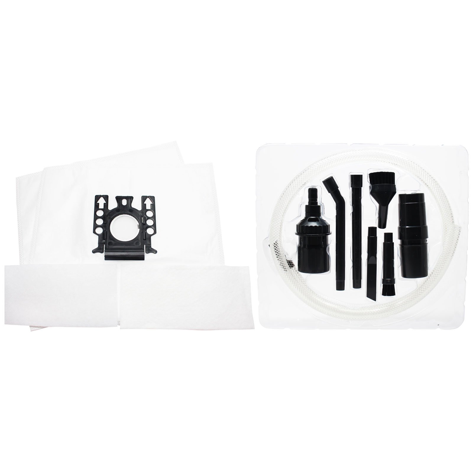 Miele S524i Vacuum Bags Replacement - 12 Pack Mercury & Crystal HEPA Bags with 12 Micro Filters & 7-Piece Attachment Kit - Compatible with Miele Type FJM Vacuums - Ideal for Pet Hair, Allergies & Deep Cleaning (6-Pack, 2 Bags Each)