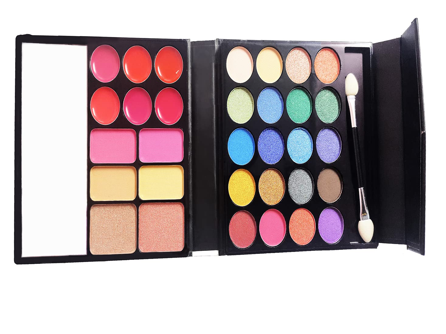 Volo All-in-One Makeup Kit - 18 Piece Set (Maroon/Brown) with Lipstick, Eyeshadow, Foundation, Eyeliner, Compact, Primer, Kajal, Lip Liner, Mascara, Sharpener, 5 Brushes & Concealer in Makeup Box | Perfect for Travel, Professional Makeup Artists & Beginners