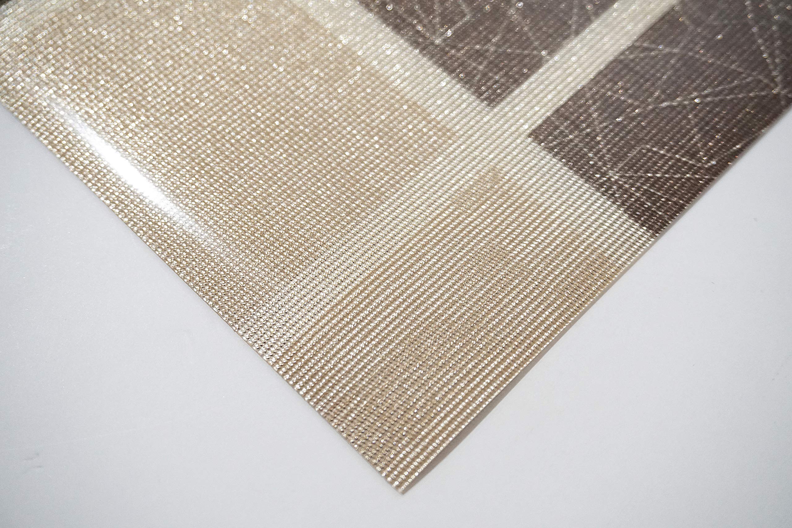 Brown Shimmer Rectangle Vinyl Placemats Set of 4 - Heat Resistant, Non-Slip & Easy Clean Dining Table Mats (12x18 Inch) - Elegant Home Decor for Dinner Parties, Holiday Meals & Modern Kitchens