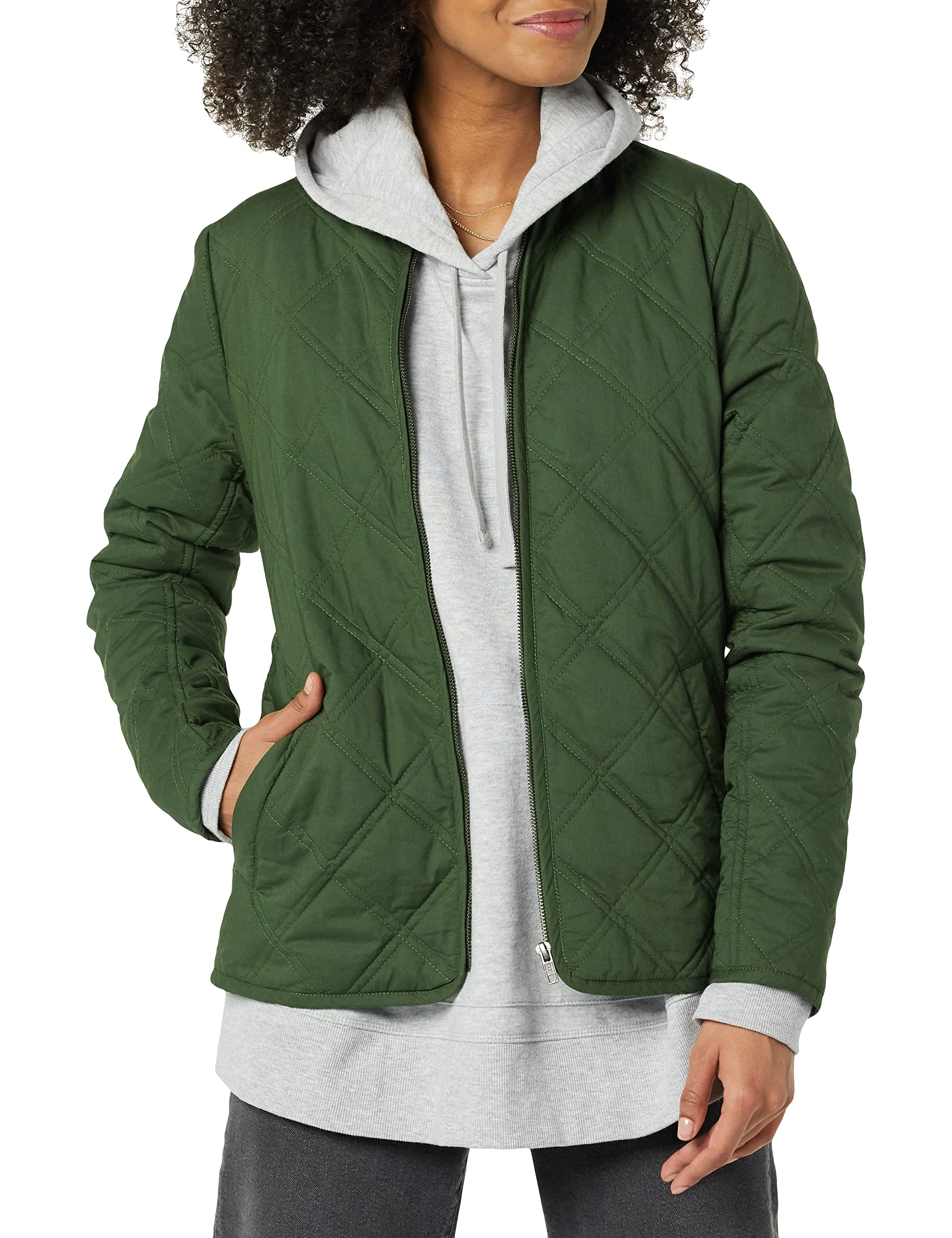 Amazon Essentials Women's Lightweight Padded Jacket - Water-Resistant Winter Coat for Outdoor Activities, Commuting & Travel | Warm Quilted Outerwear with Pockets
