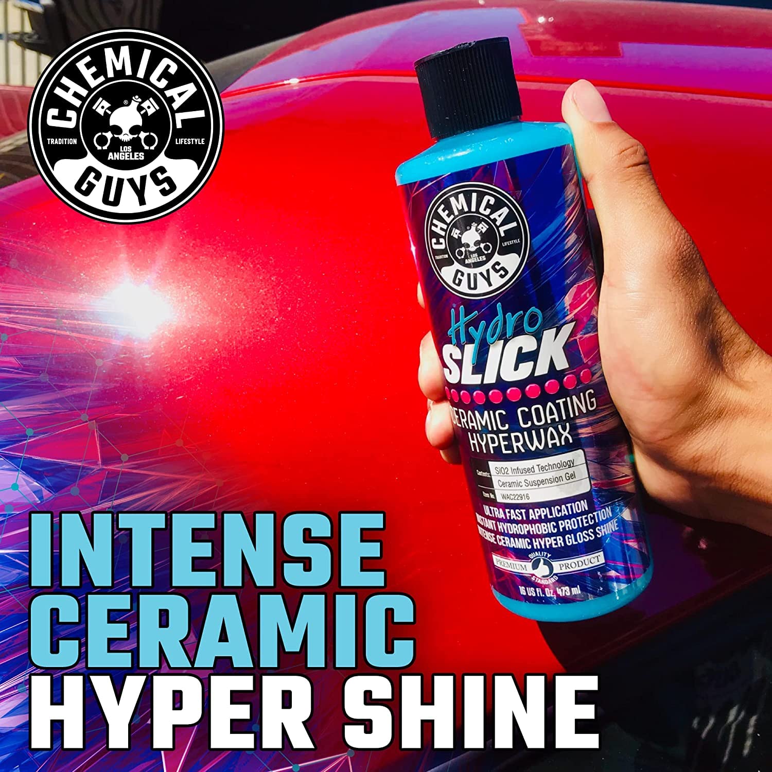 Chemical Guys HOL362 16-Piece Ceramic Car Wash & Protection Kit with Foam Cannon, Wash Bucket & 6 Car Care Chemicals (16 oz Each) - Works with Garden Hose - Perfect for Detailing, Ceramic Coating & Car Wash at Home