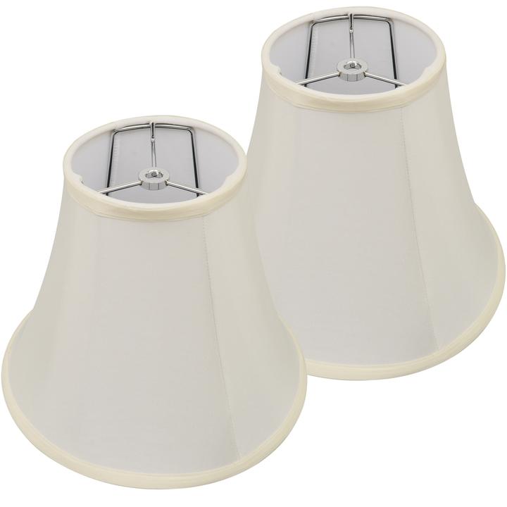 Premium Round Bell Lamp Shades Set of 2 - 5.9x11.8x9.1 Inches, Spider Fitting for Ceiling Lights - Perfect for Living Room, Bedroom & Dining Room Lighting Decor