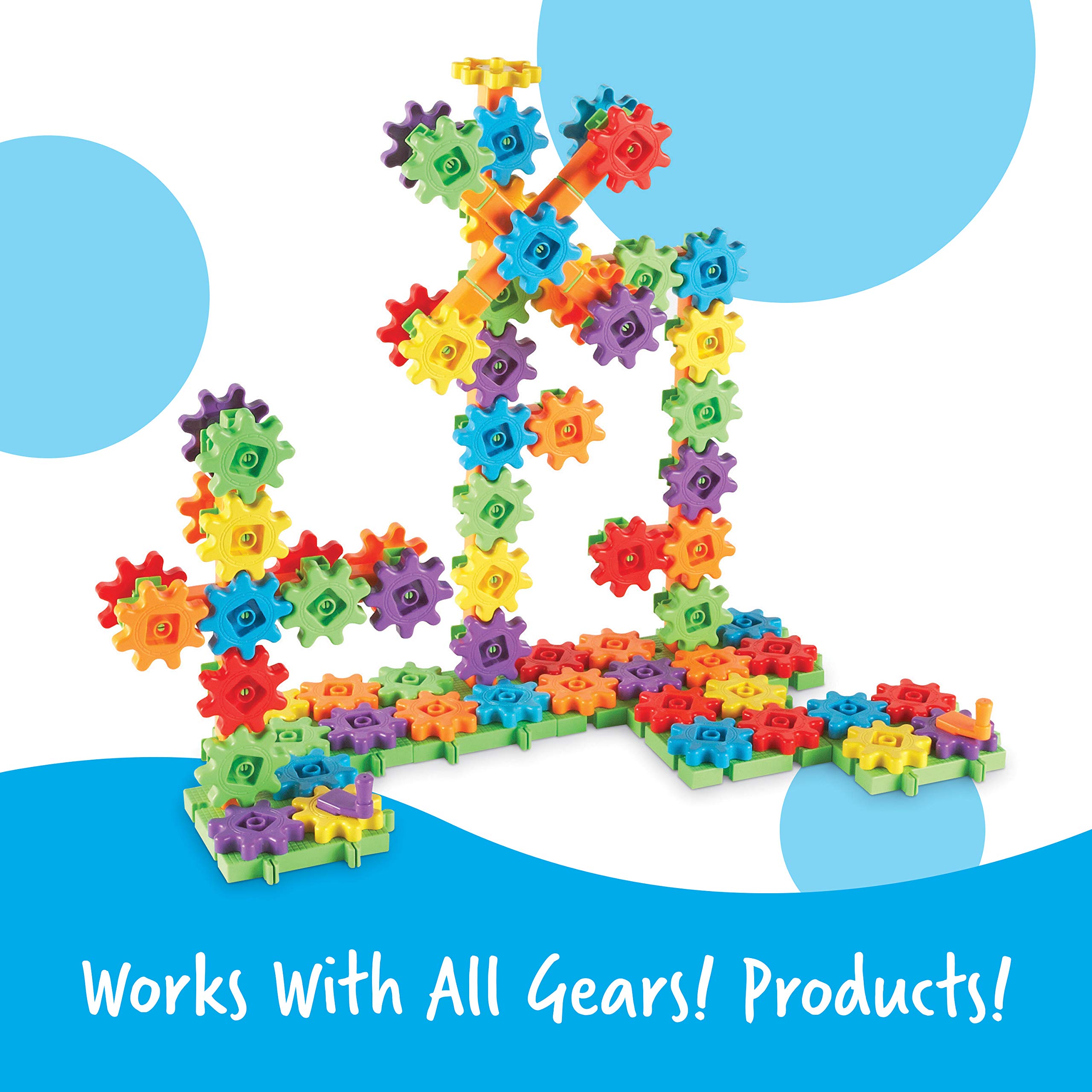 Learning Resources Gears! Gears! Gears! Super Building Toy Set - 150-Piece STEM Construction Toy for Kids Ages 3+, Educational Gear Building Kit for Creative Play & Early Engineering Skills | Perfect for Classroom, Birthday Gifts & Hands-On Learning Activities