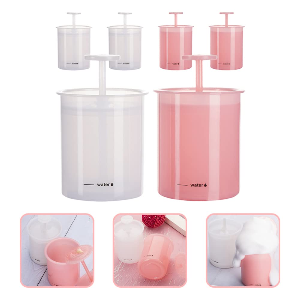 FRCOLOR 6-Piece Facial Foam Maker Set - Face Wash Foamer Cup, Bubble Soap Bottle & Travel Pump for Gentle Cleansing | Perfect for Skincare Routine, Travel & Spa Days