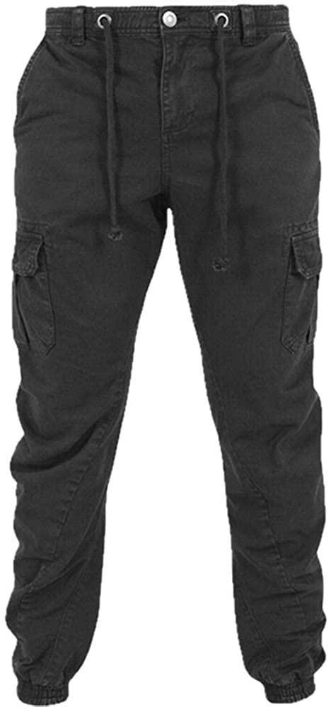 Men's Slim Fit Casual Trousers with Cuffs - Work & Sports Pants