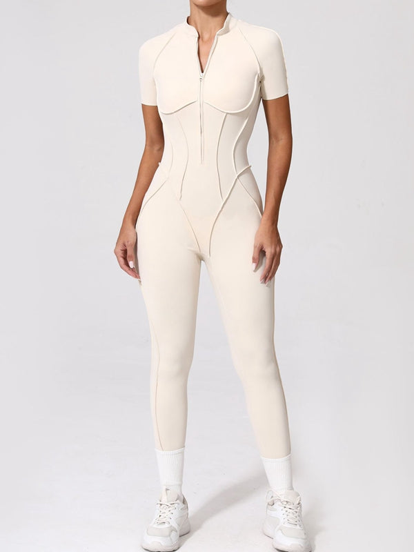 ZASUWA Women's Sexy Backless Zipper Scrunch Bum Jumpsuit - Stretchy Bodycon Romper for Clubwear, Night Out & Date Night