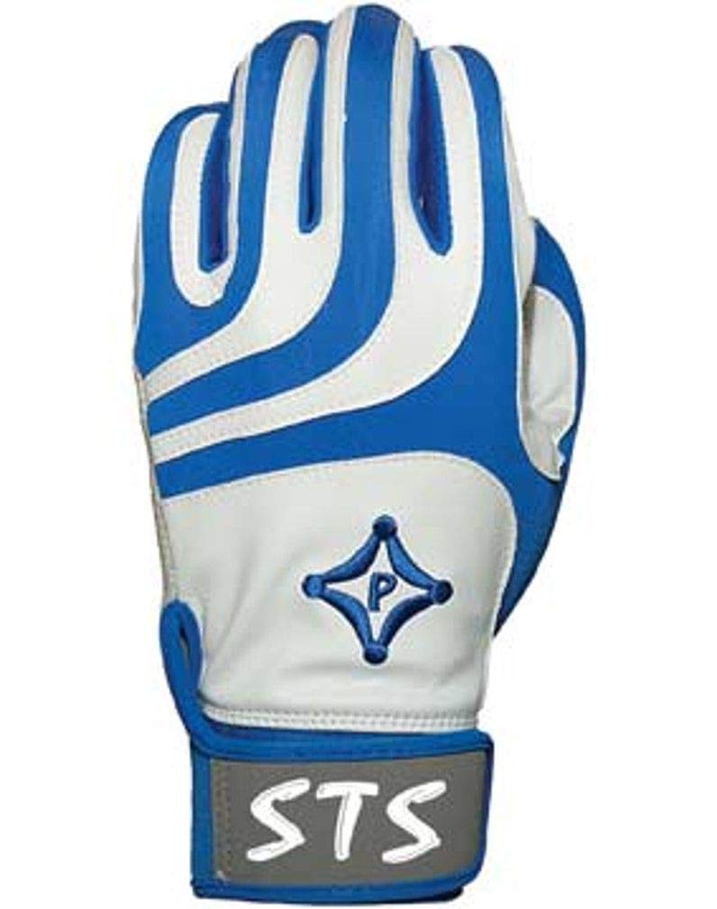 STS Protective Batting Gloves - White & Blue Baseball & Softball Gloves for Adults - 2XL - Perfect for Training, Games & Field Practice