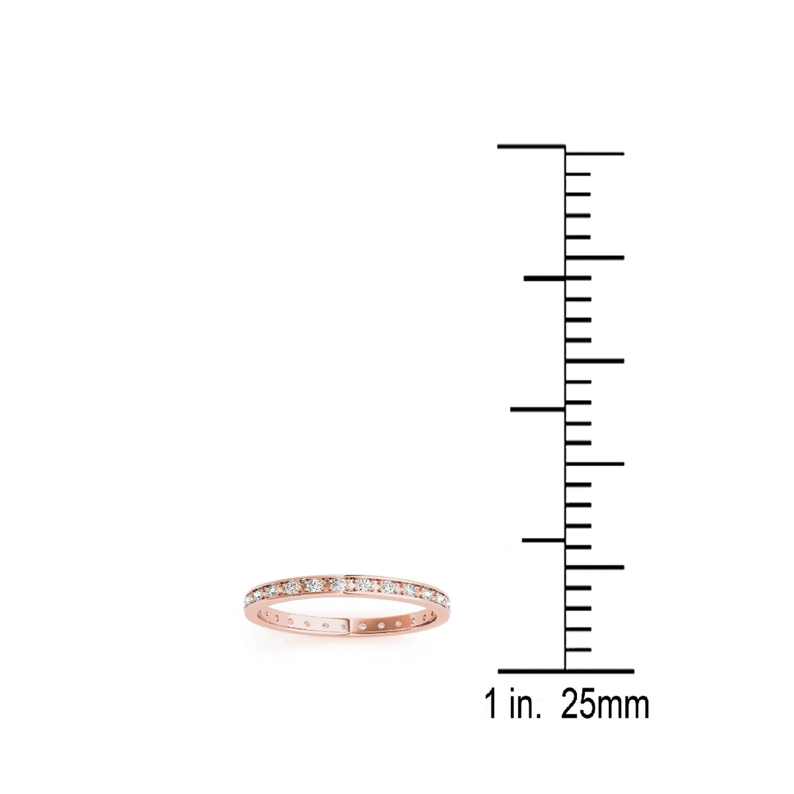 10K Solid Gold Diamond Eternity Wedding Band - White, Yellow & Rose Gold Options - Perfect Valentine's Day Gift for Her - Anniversary, Engagement & Bridal Jewelry