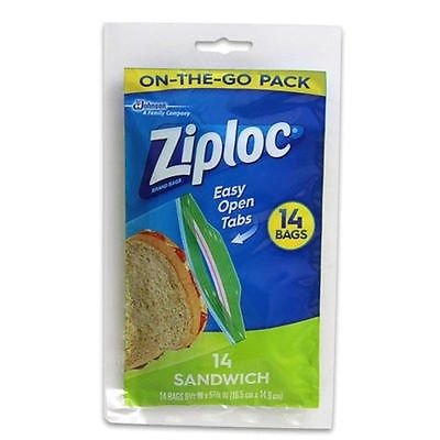 Ziploc Sandwich Bags - 14 Count (Pack of 6) | Reusable Food Storage Bags for Lunch, Snacks & Meal Prep | BPA Free Plastic Bags for School, Work & Picnics