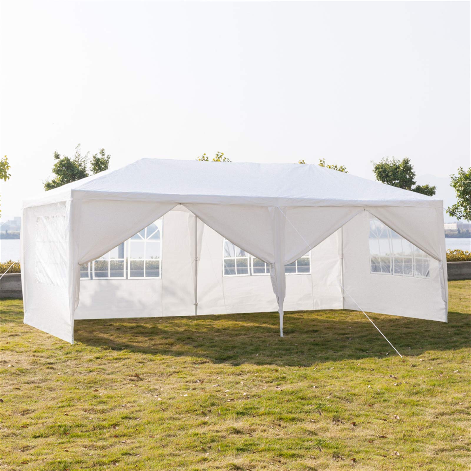 10'x20' Waterproof Outdoor Gazebo Canopy Tent with Removable Side Walls & Spiral Tubes - Perfect for Weddings, Parties, Camping, Market Stalls & Commercial Events