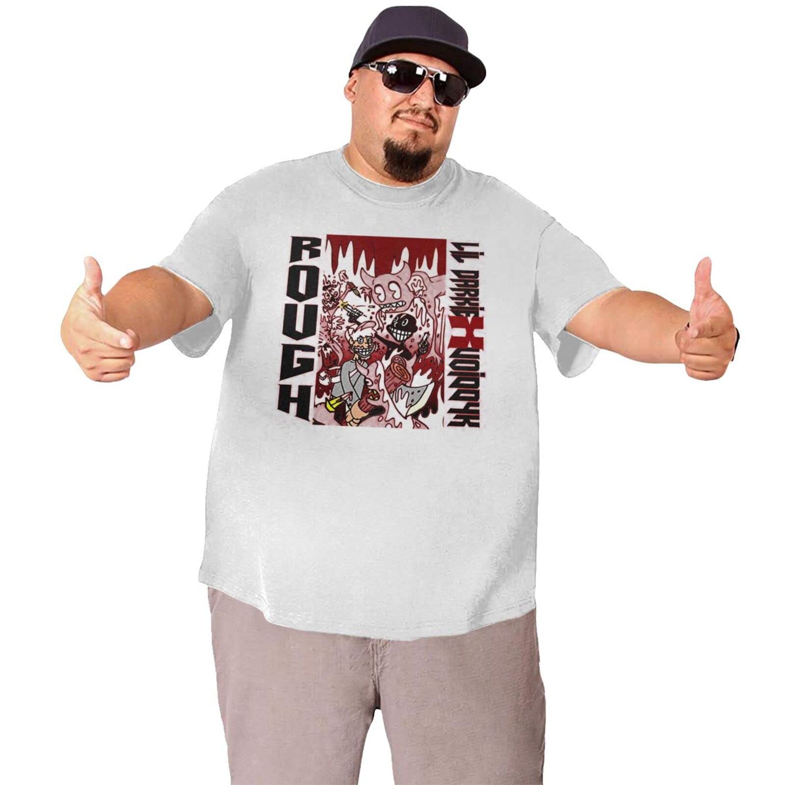 Lil Darkie Oversized Cotton T-Shirt for Men - Big & Tall Short Sleeve Tee in White | Streetwear, Hip Hop Fashion & Casual Wear