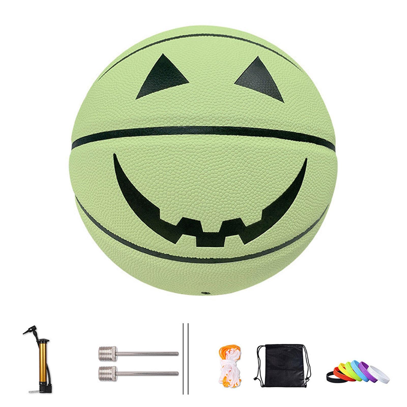 Glow in The Dark Basketball with Holographic Reflective Design - Standard Size 7 Light Up Basketball with Smile Face - Perfect Gift for Teen Boys and Girls - Ideal for Night Games, Outdoor Play, and Birthday Presents