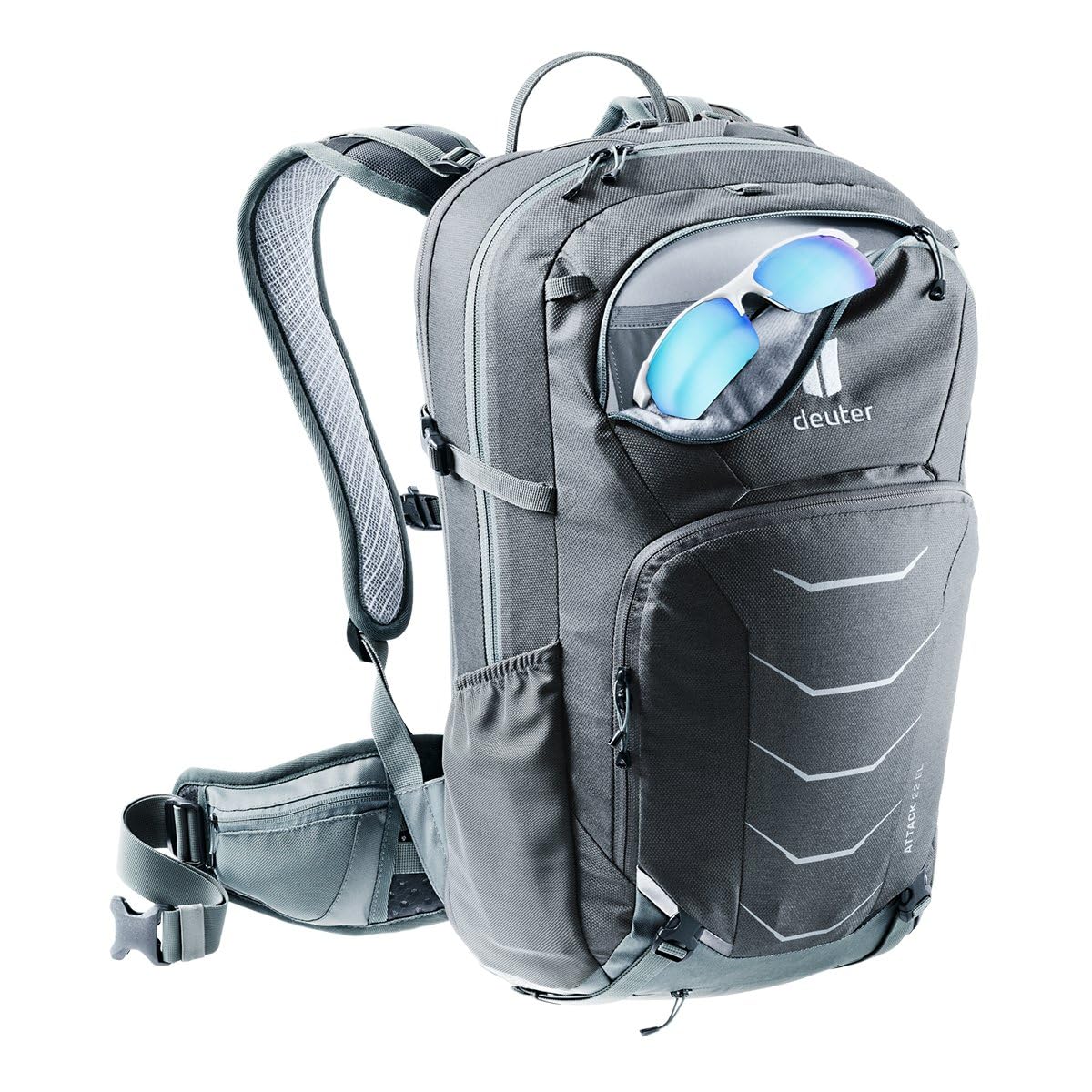 Deuter Attack 22 EL Extra Long Protector Bike Backpack - Waterproof Cycling Backpack for Commuting & Mountain Biking | Durable Hiking Daypack with Laptop Compartment