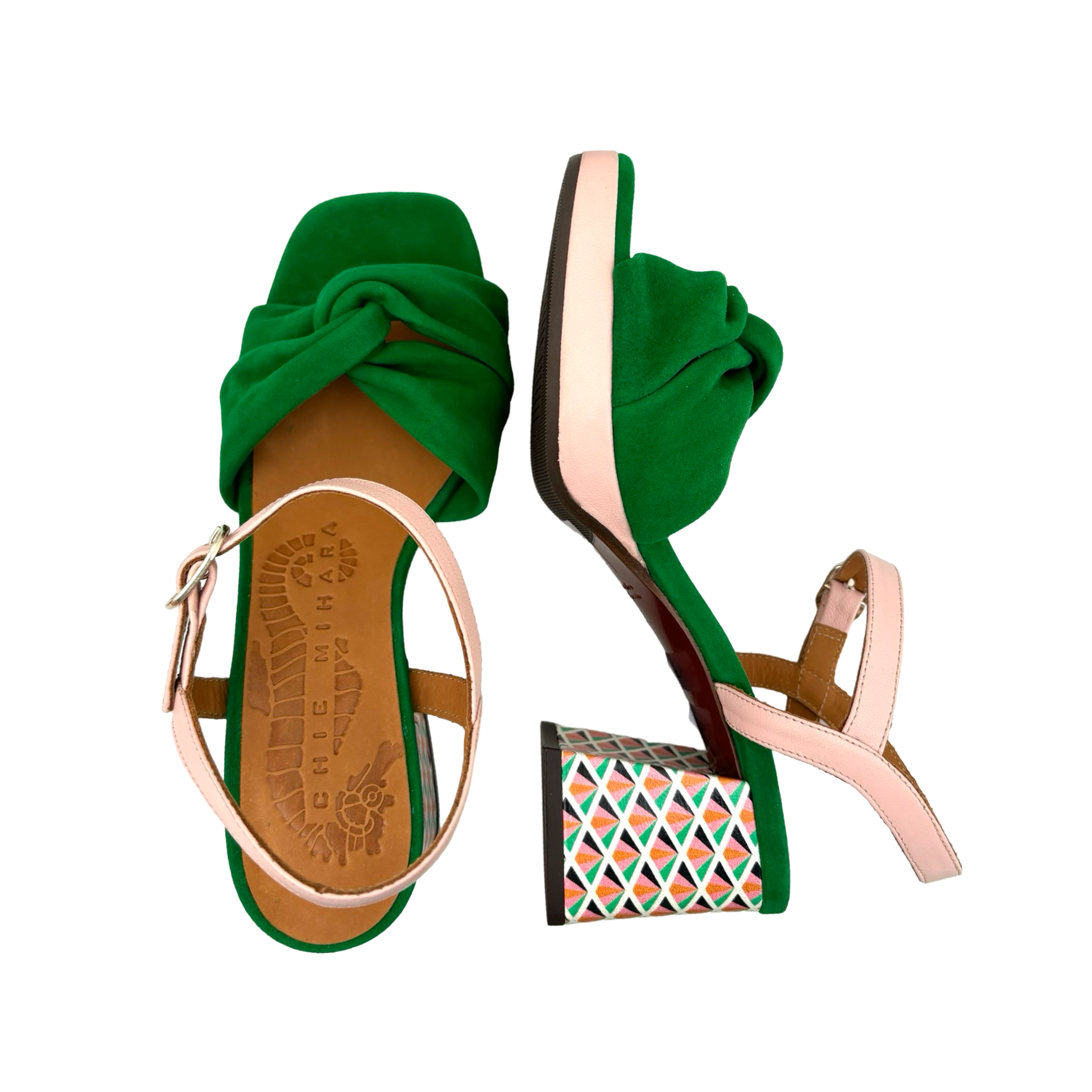 GELIA Women's Comfortable Green & Pink Sandals - Breathable Summer Casual Shoes for Beach, Pool, and Outdoor Walking