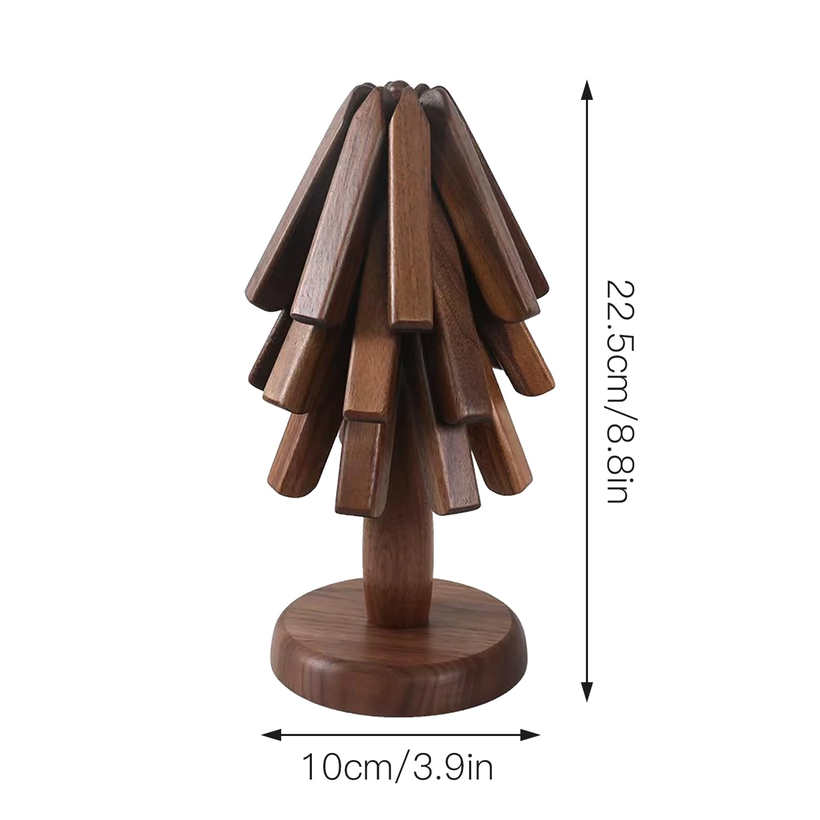Wooden Tree Coasters & Trivets Set - 4pcs for Hot Pots & Pans (Walnut) - Perfect for Dining & Kitchen Protection