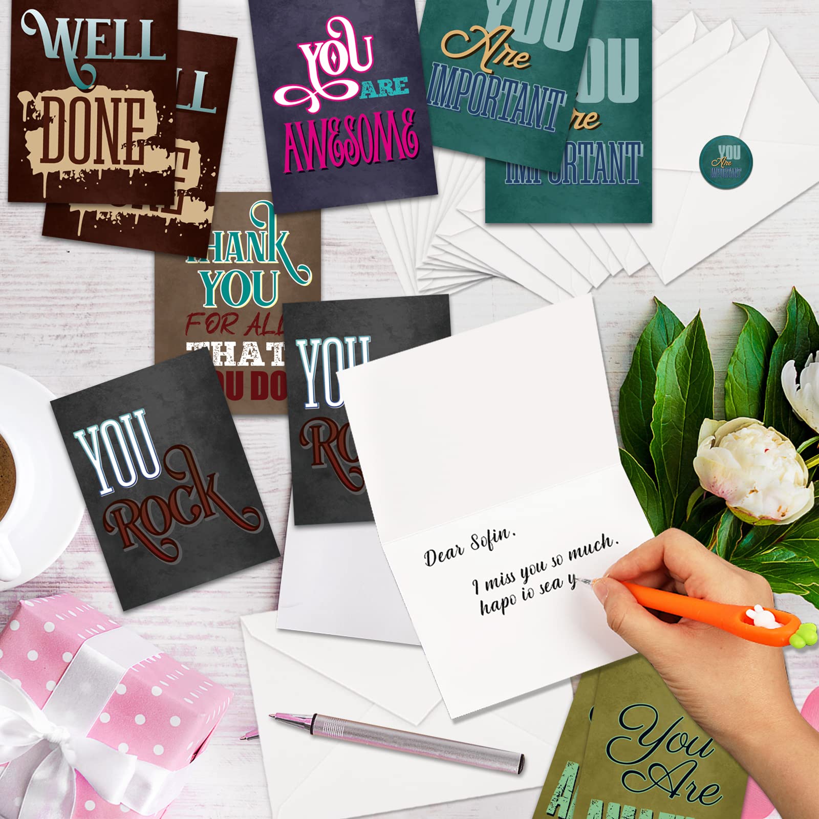 **24 Pack Employee & Teacher Appreciation Cards with Envelopes - Bulk Thank You Cards for Coworkers, Nurses Week, Volunteers - Gratitude Gifts for Office, School & Healthcare Staff**    *(Perfect for Employee Recognition, Teacher Gifts, Nurse Appreciation Week & Volunteer Thank You Notes!)*
