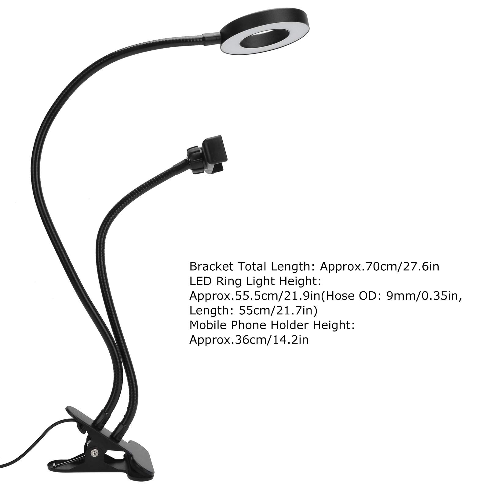 Acouto LED Fill Light with Phone Holder - Adjustable Selfie Ring Light for Live Streaming, YouTube, TikTok & Video Calls - Perfect for Home Office, Gaming & Content Creation