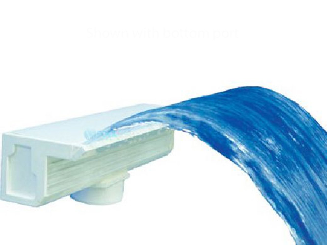 Custom Molded CMP25577260000 24-Inch Arch Waterfall with 1-Inch Lip and Back Port - White - Perfect for Pool Decoration and Water Feature Design