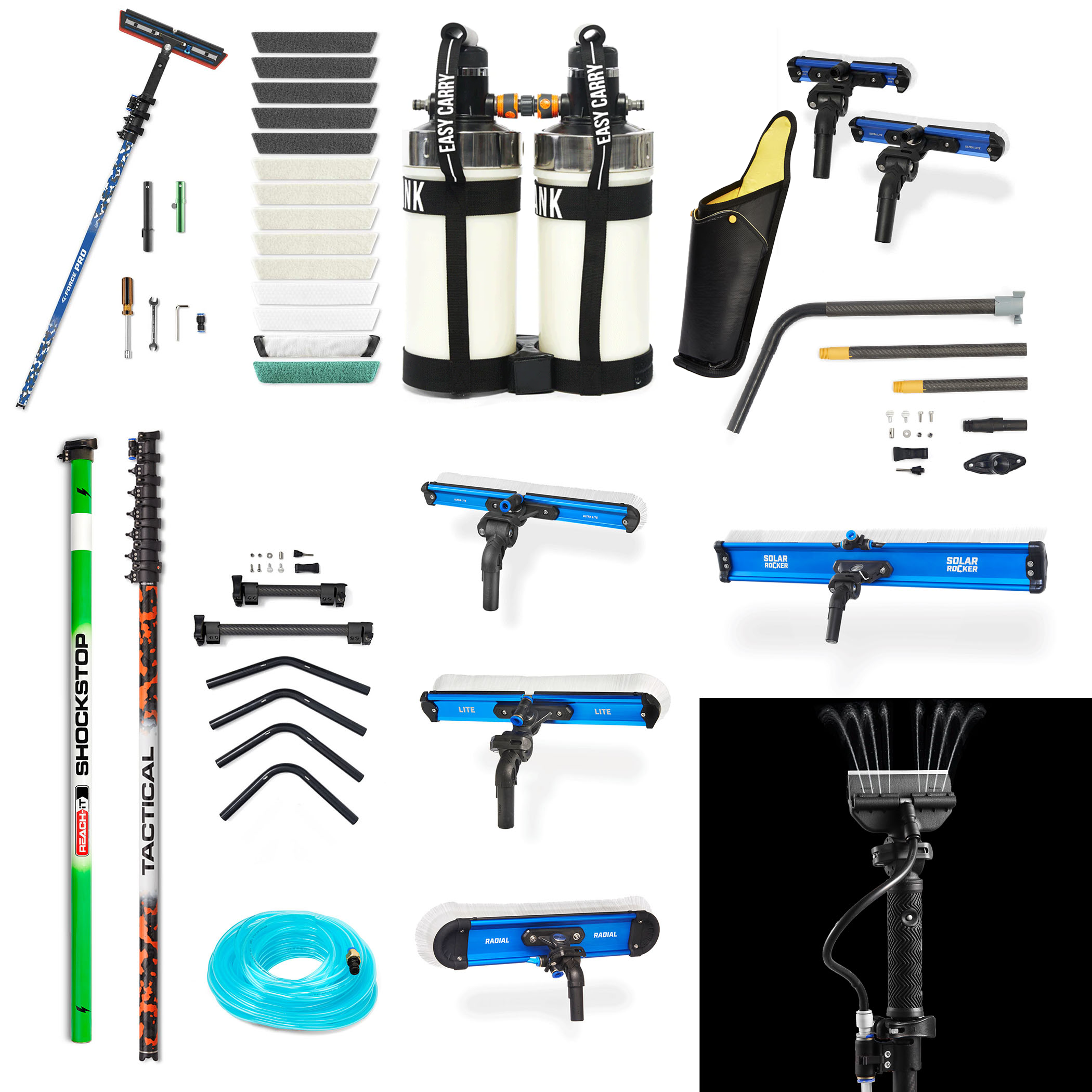 REACH iT Professional Extendable Pole Pack - Adjustable Telescoping Pole for Cleaning, Painting & Maintenance - Perfect for High Ceilings, Windows & Hard-to-Reach Areas