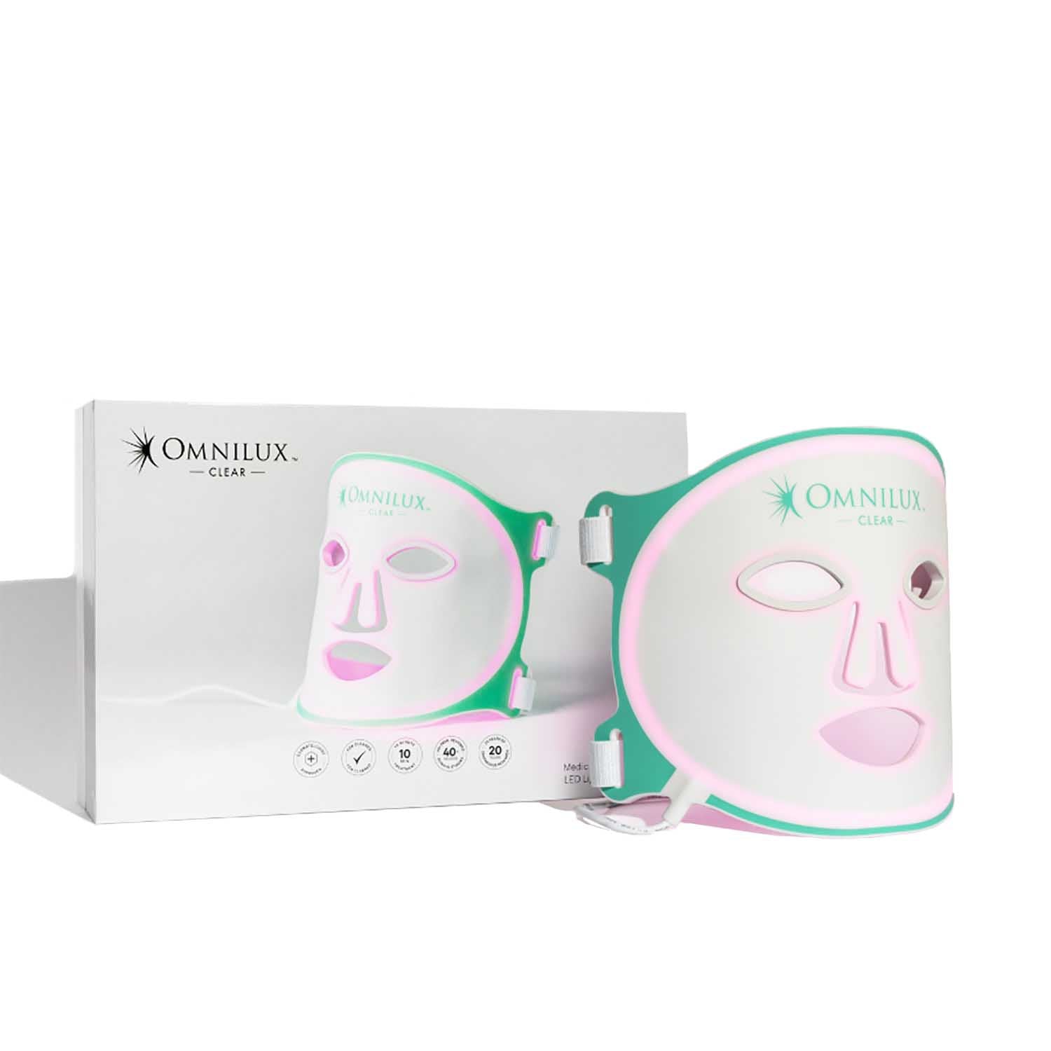 Omnilux Clear Mask - LED Light Therapy Facial Mask for Anti-Aging & Skin Rejuvenation | At-Home Skincare Treatment for Wrinkles, Acne & Hyperpigmentation | Perfect for Daily Use & Spa Nights