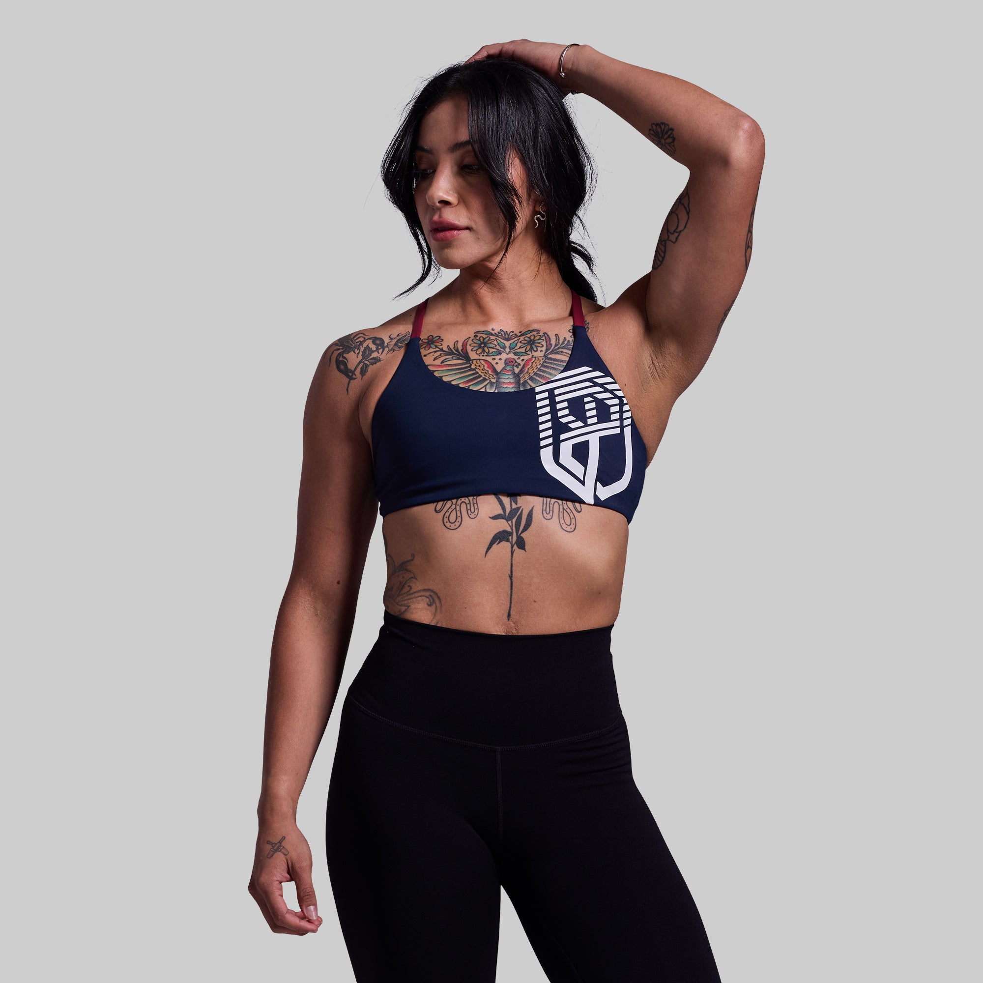 Serenity High Support Sports Bra for Women - BP Navy - Breathable & Comfortable for Yoga, Running, and Gym Workouts