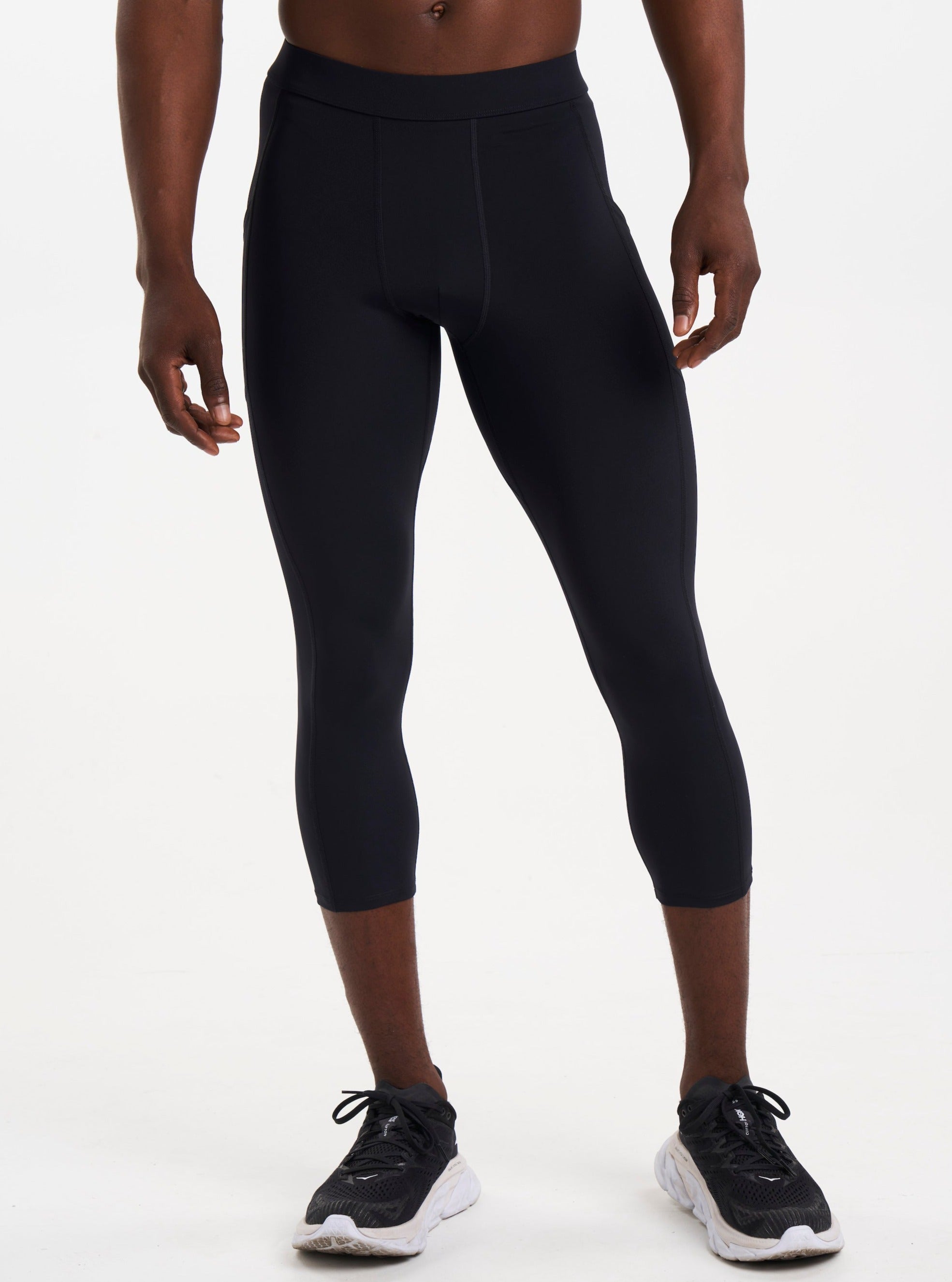 ALSPRT Women's Compression Capri Leggings - Black - High Waist Workout Tights for Running, Yoga & Gym