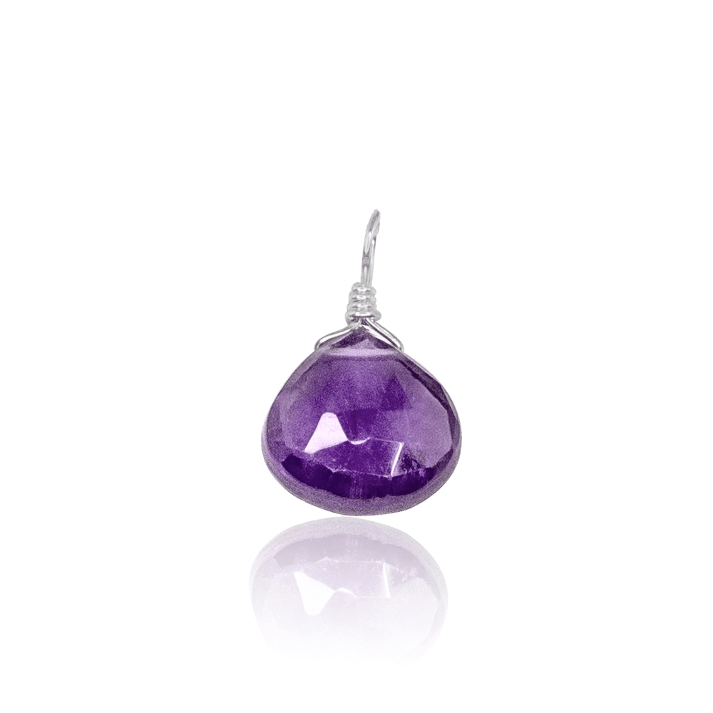 Tiny Amethyst Teardrop Gemstone Pendant Necklace - Genuine Natural Purple Crystal Jewelry for Women - Perfect for Everyday Wear, Gifts & Spiritual Healing