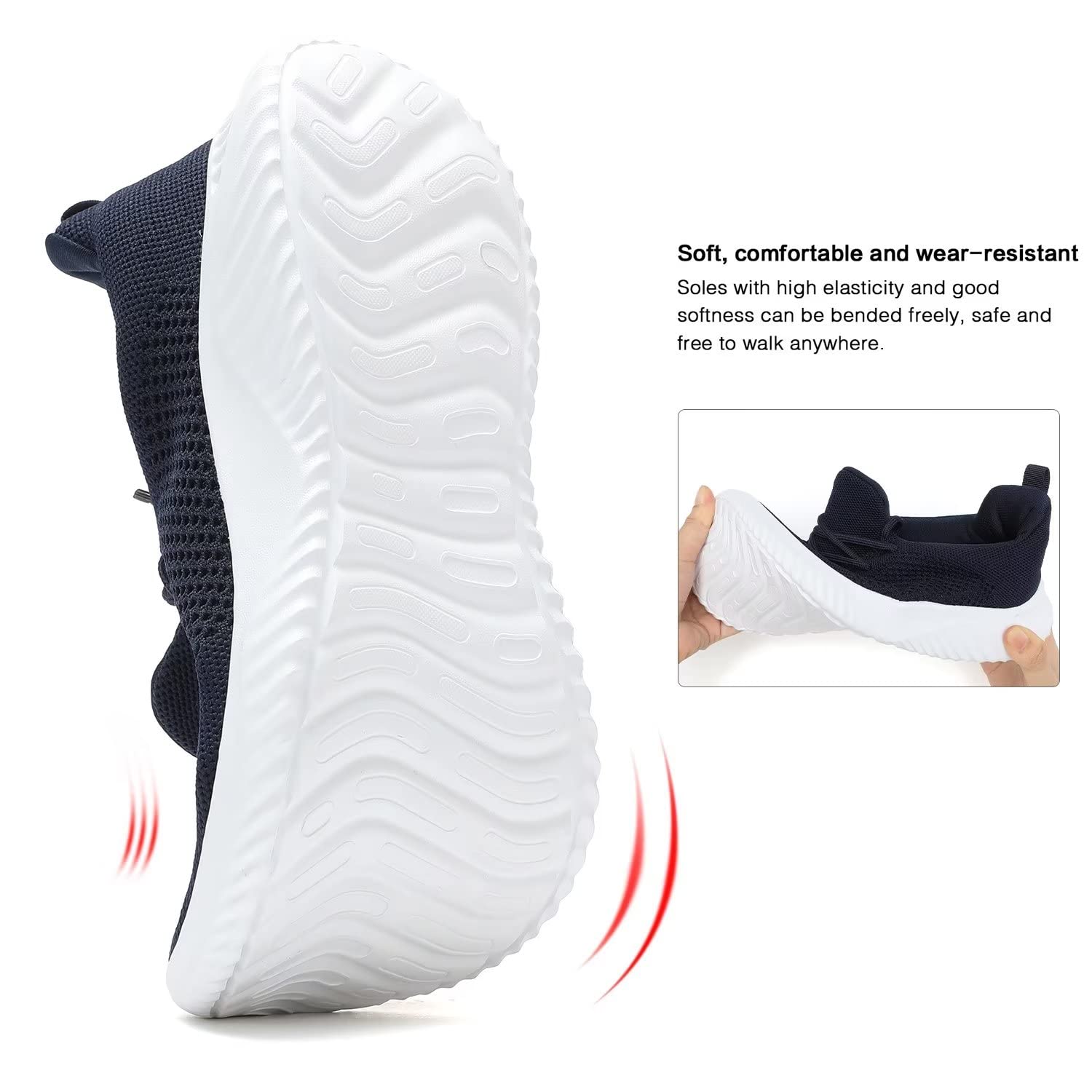 Men's Slip-On Running Shoes - Breathable Mesh Walking Sneakers with Soft Sole | Lightweight & Comfortable Loafers for Tennis, Work & Training | Perfect for Gym, Casual Wear & Daily Activities