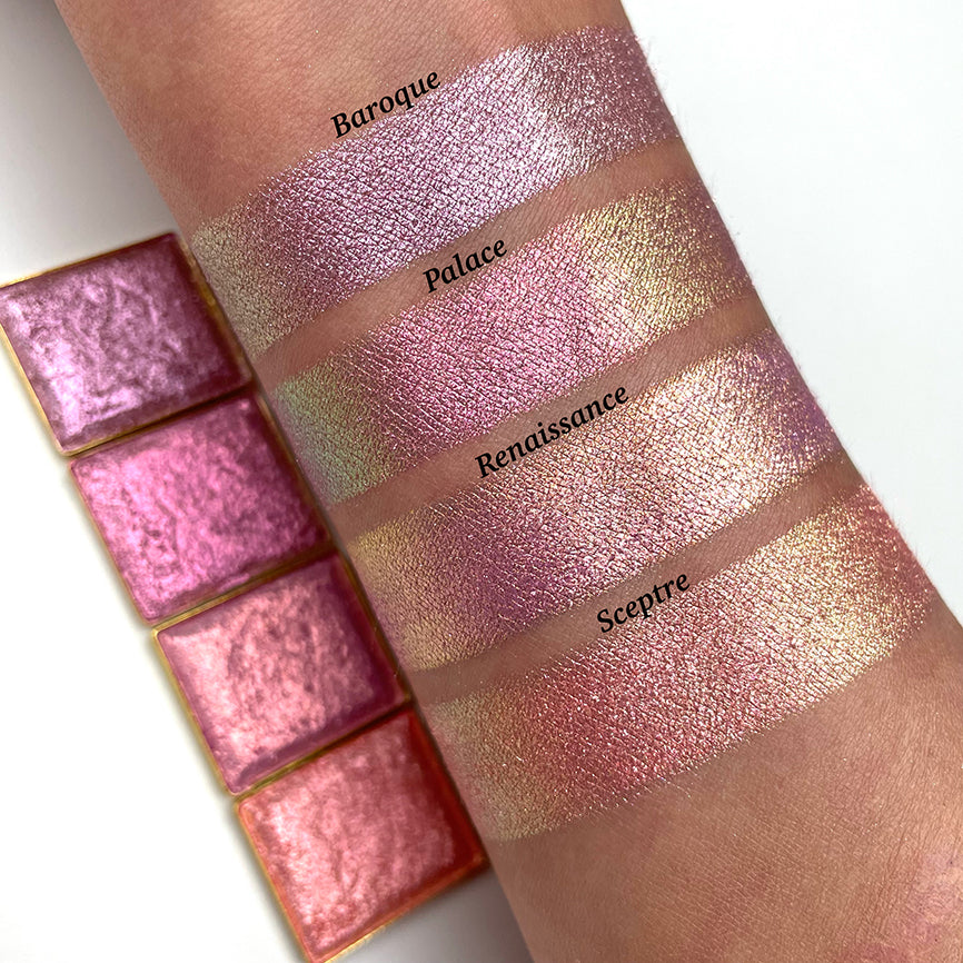 Baroque Pearlescent Multichrome Eyeshadow Palette - Long Lasting Pigmented Makeup for Day & Night Glam Looks