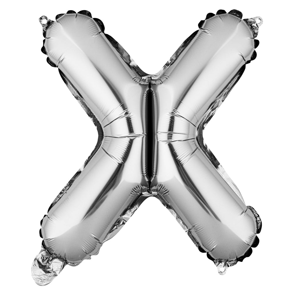 Balloonify Silver Mylar Letter X Balloon - 16 Inch Large Foil Alphabet Balloon (1 Count) for Birthday Parties, Baby Showers & Graduation Decorations
