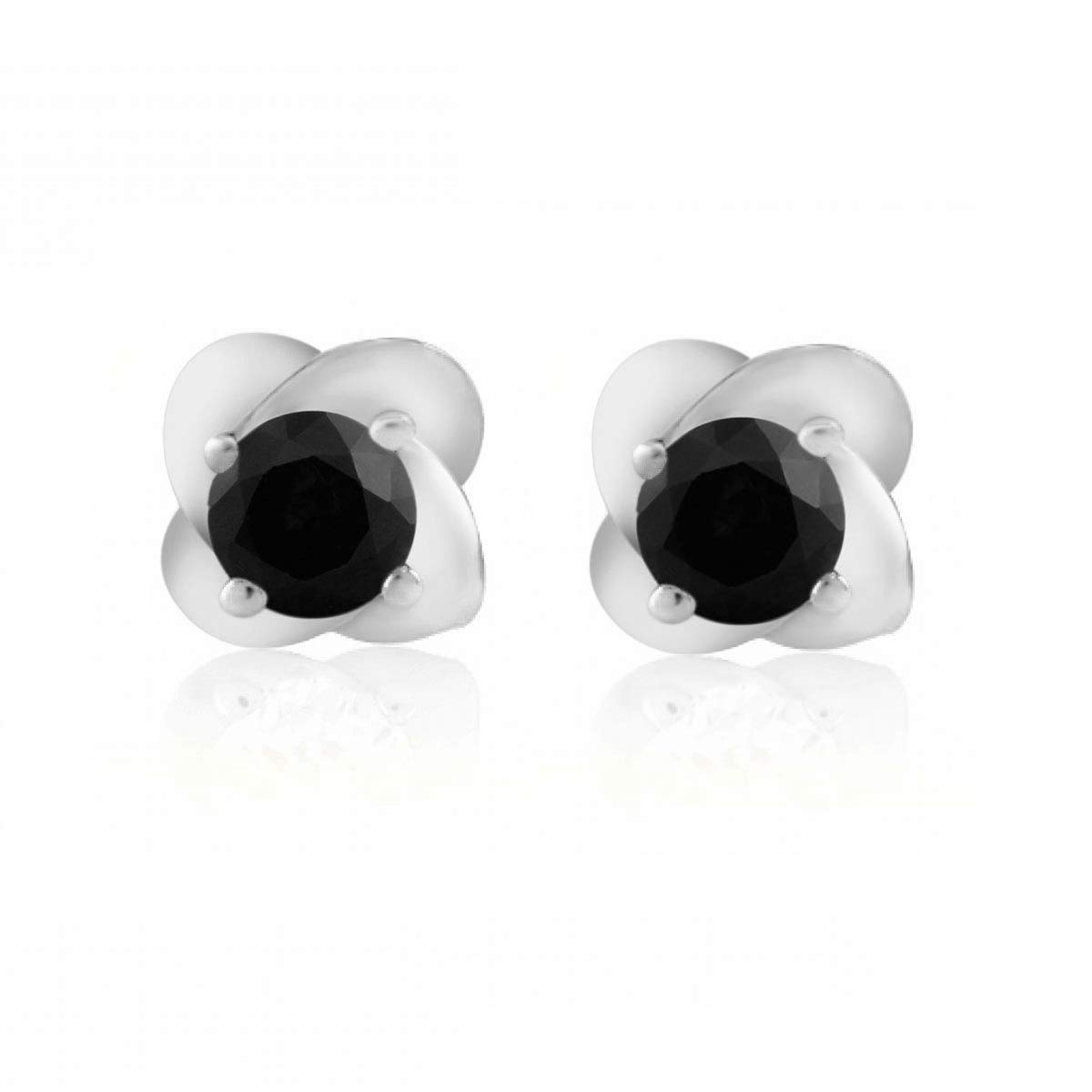 MauliJewels 0.25 Carat Black Diamond Stud Earrings for Women - 14K White Gold 4 Prong Genuine Diamond Wedding Jewelry - Perfect for Bridal, Anniversary Gifts & Special Occasions