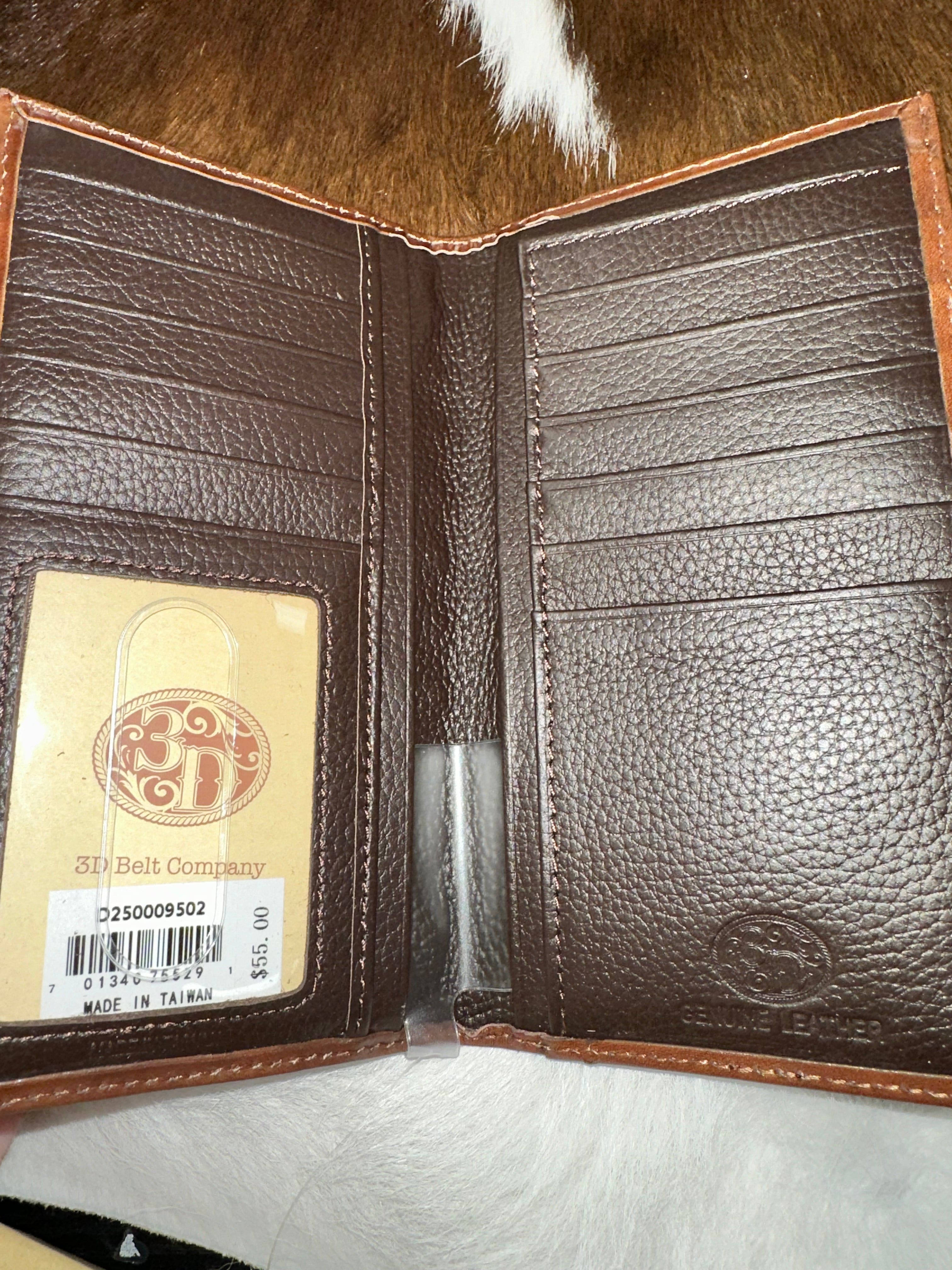 Men's Genuine Leather Blue Diamond Inlay Wallet - RFID Blocking Slim Bifold Wallet for Everyday Use & Travel