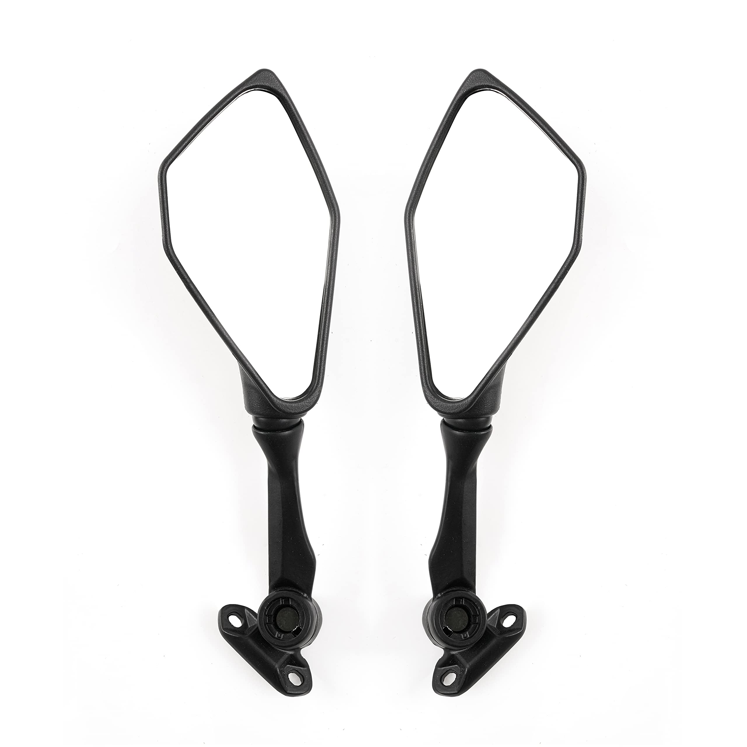Universal Motorcycle Rear View Mirrors for Kawasaki Ninja 250/300/400/ZX-6R (2013-2021) - Black Convex Side Mirrors - Perfect for Street Riding, Commuting & Safety Enhancement