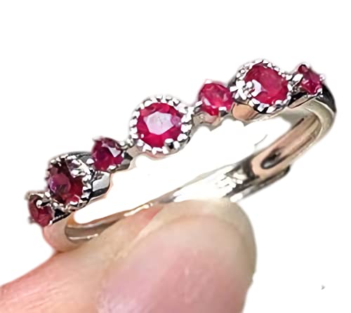 Natural Ruby Ring for Women - 925 Sterling Silver or Gold Plated Ruby Jewelry, Elegant Bridal & Wedding Ring for Everyday Wear & Special Occasions