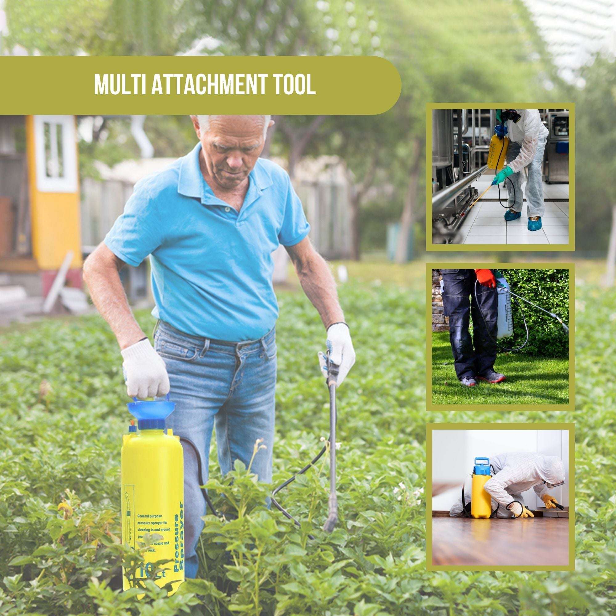 10L Pressure Sprayer - Heavy Duty Knapsack Garden Pump for Weed Killer, Fertilizer & Pesticides - Ideal for Yard, Lawn, Plants & Agricultural Use
