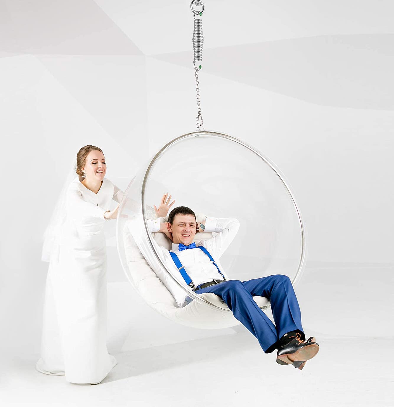 360° Swivel Hanging Chair Kit - Heavy Duty Ceiling Mount with Squeak-Free Springs for Indoor/Outdoor Use - Supports 400 lbs - Perfect for Patio, Garden, Bedroom & Relaxation Spaces
