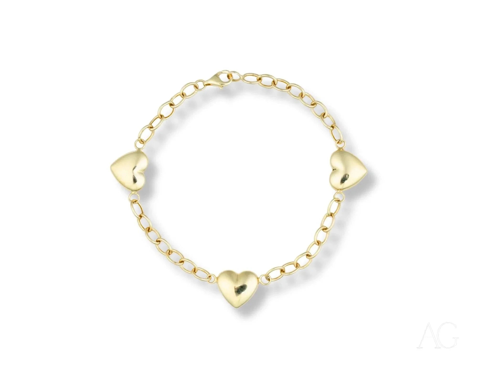 18k Gold Heart Bracelet for Women - Elegant & Dainty Jewelry Gift for Her - Perfect for Valentine's Day, Anniversary & Special Occasions