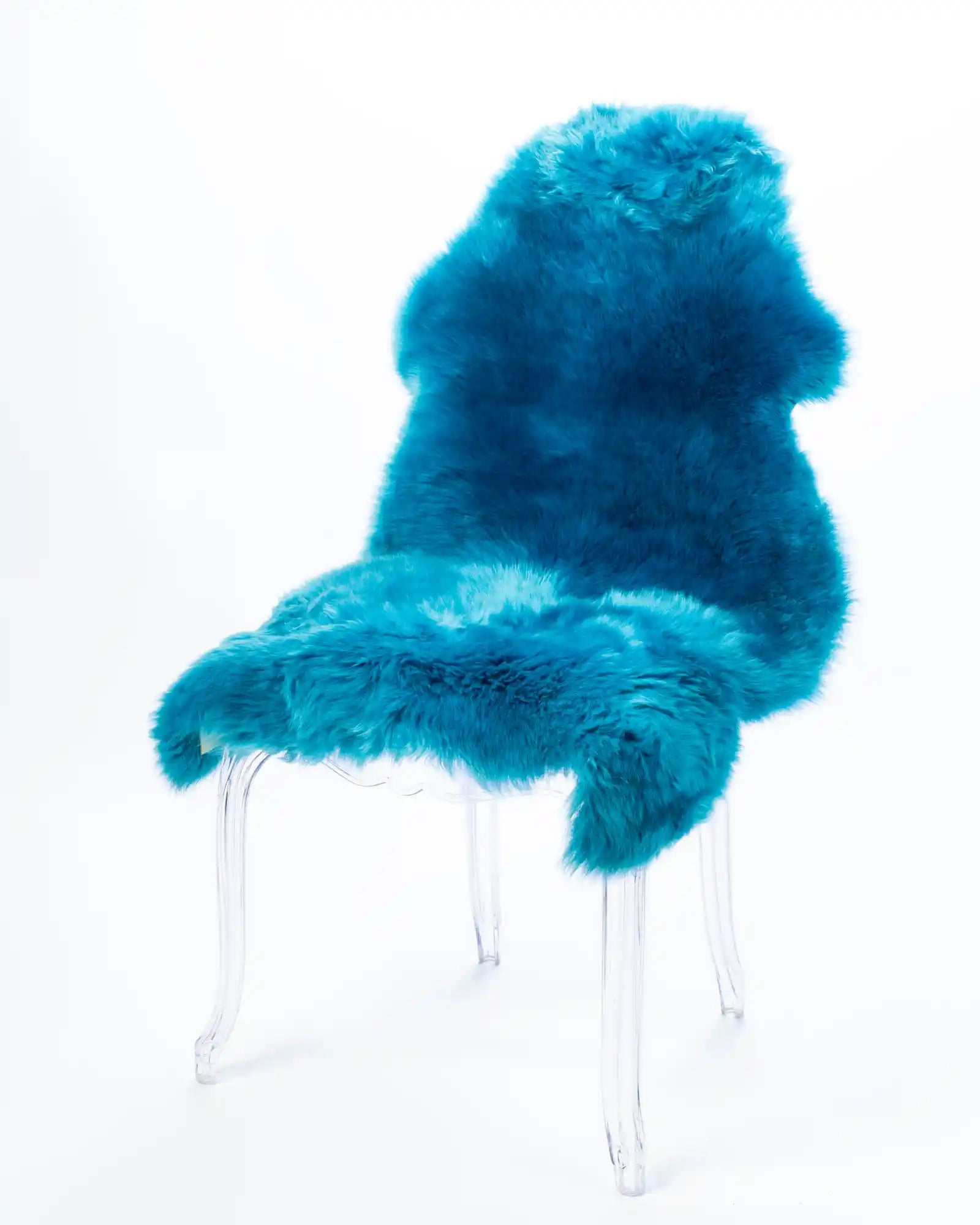 Premium Azure Blue Dyed Single Sheepskin Rug - Soft & Luxurious for Living Room, Bedroom, or Nursery Decor
