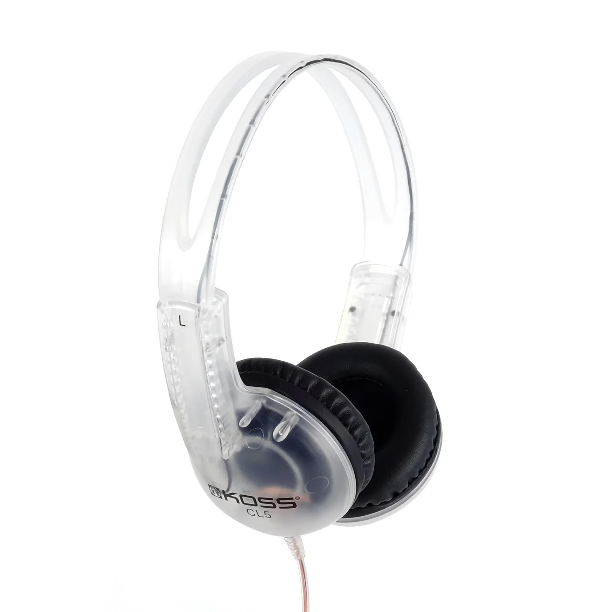 KOSS CL5 Portable On-Ear Headphones with 6-Foot Cord - Lightweight Comfortable Wired Headphones for Travel, Commuting & Office Use