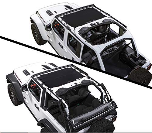 Spiderwebshade JLKINI Bikini Mesh Shade Top for Jeep Wrangler JL (2018-Current) | Black UV Protection Sunshade | Made in USA | Perfect for Off-Roading, Beach Trips & Summer Adventures
