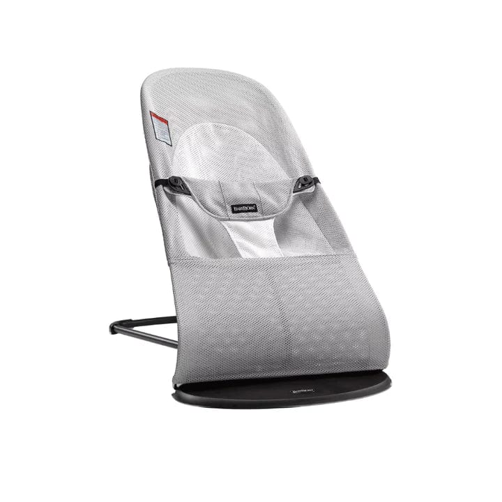 Baby Bjorn Bouncer Balance Soft Fabric Seat - Breathable Mesh in Silver/White - Perfect for Newborns & Infants - Ideal for Playtime, Feeding & Relaxation at Home