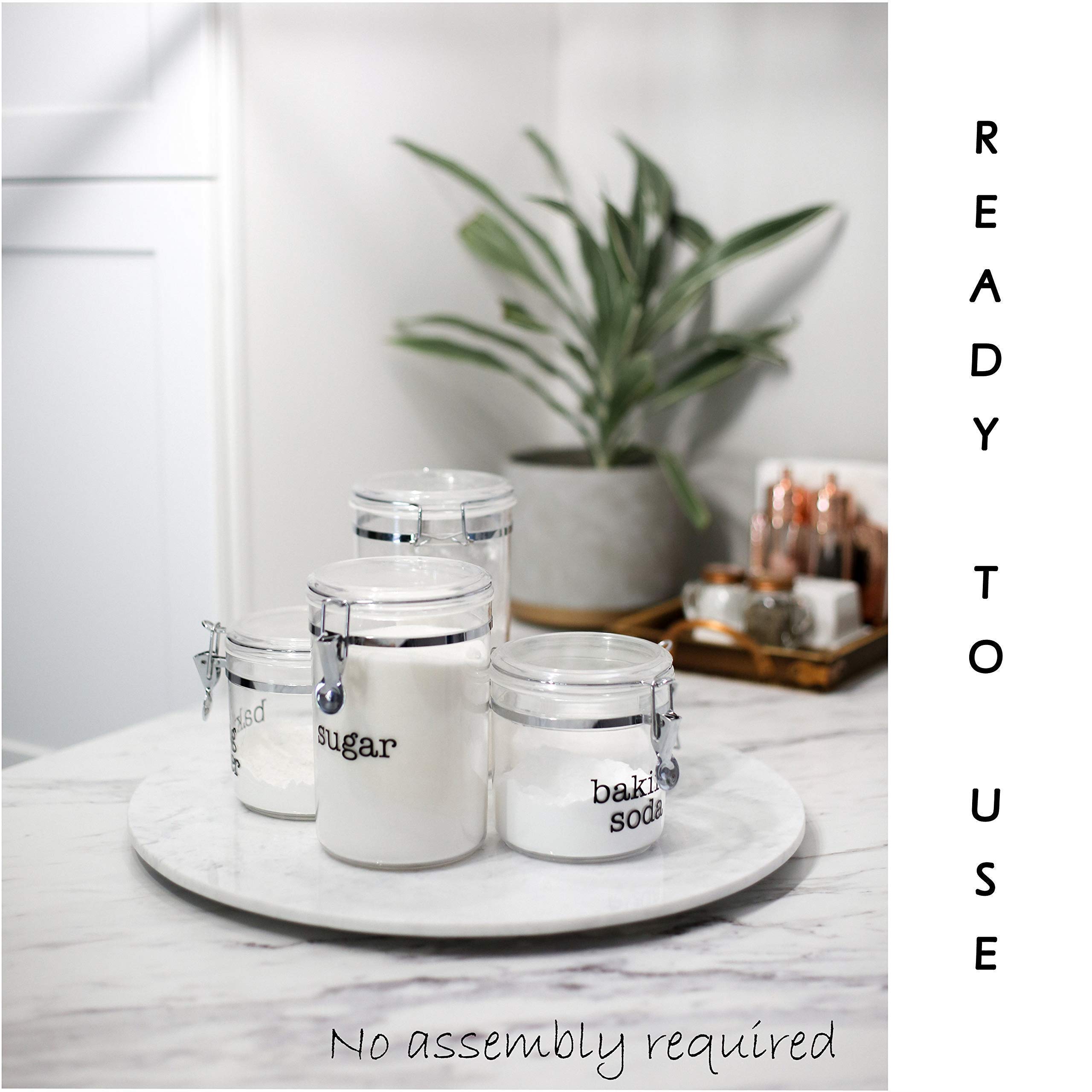 Premium 20 Inch Marble Lazy Susan Turntable - Elegant Rotating Serving Tray for Dining Table, Kitchen Counter & Buffet | Perfect for Entertaining, Family Gatherings & Restaurant Use