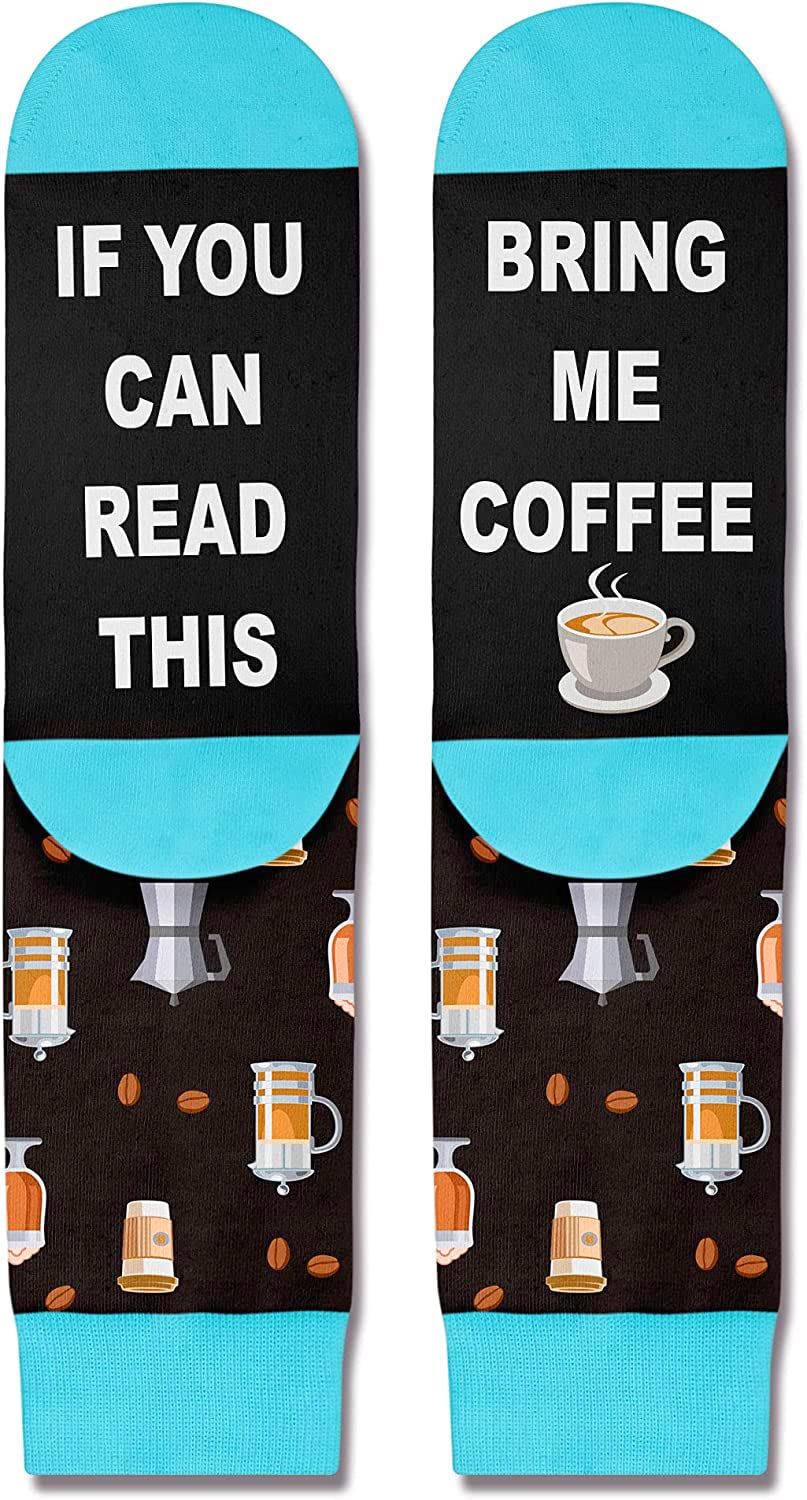 Zmart Funny Crazy Coffee Socks for Women & Men - Novelty Socks with Humorous Sayings - Perfect Gift for Coffee Lovers - Great for Office, Gag Gifts & Coffee Shop Outings