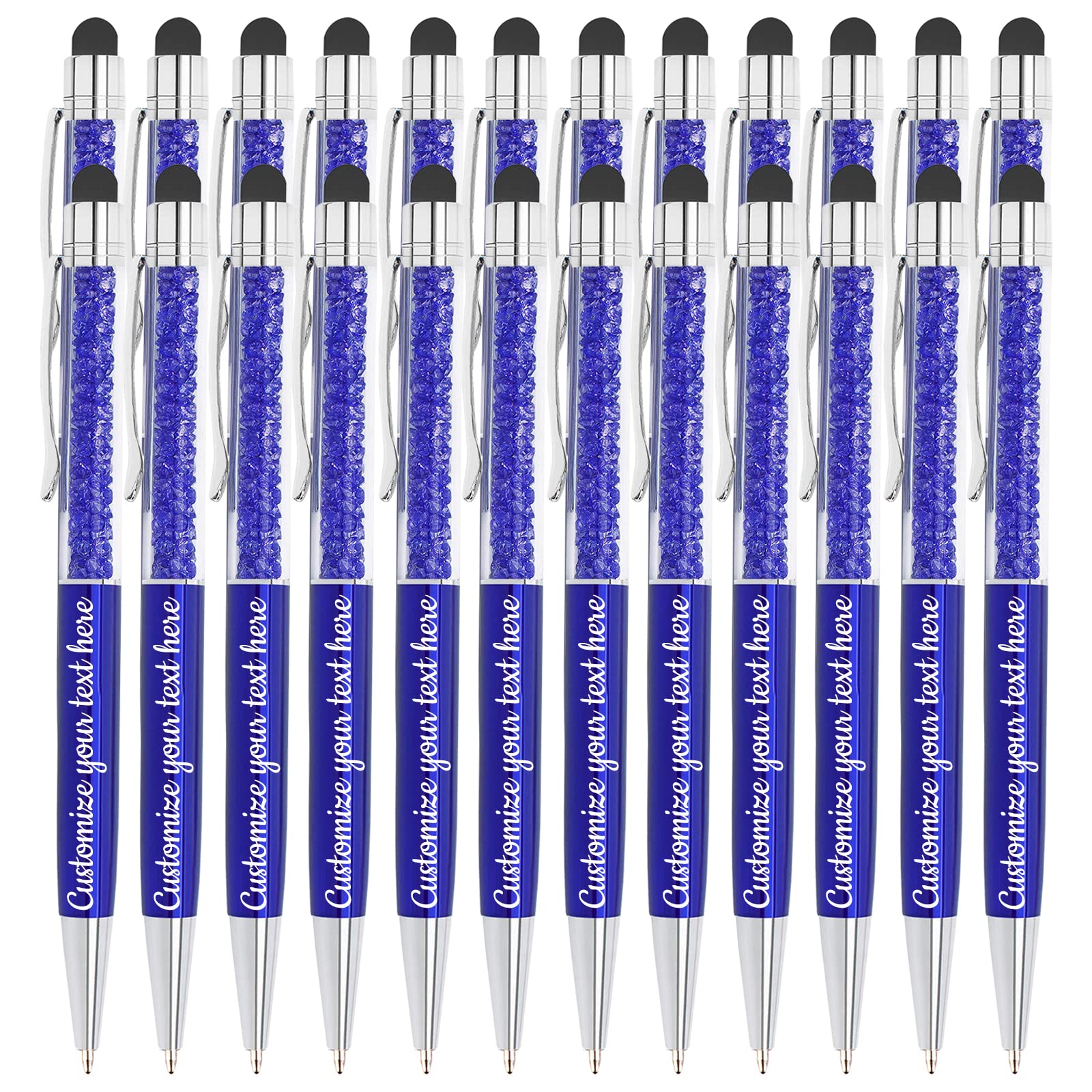 Custom 156-Piece Crystal Ballpoint Stylus Pen Set - Personalized Capacitive Touch Pen for Writing & Drawing on Tablets, Notes, Office & School Supplies - Perfect for Business Gifts, Students & Digital Artists
