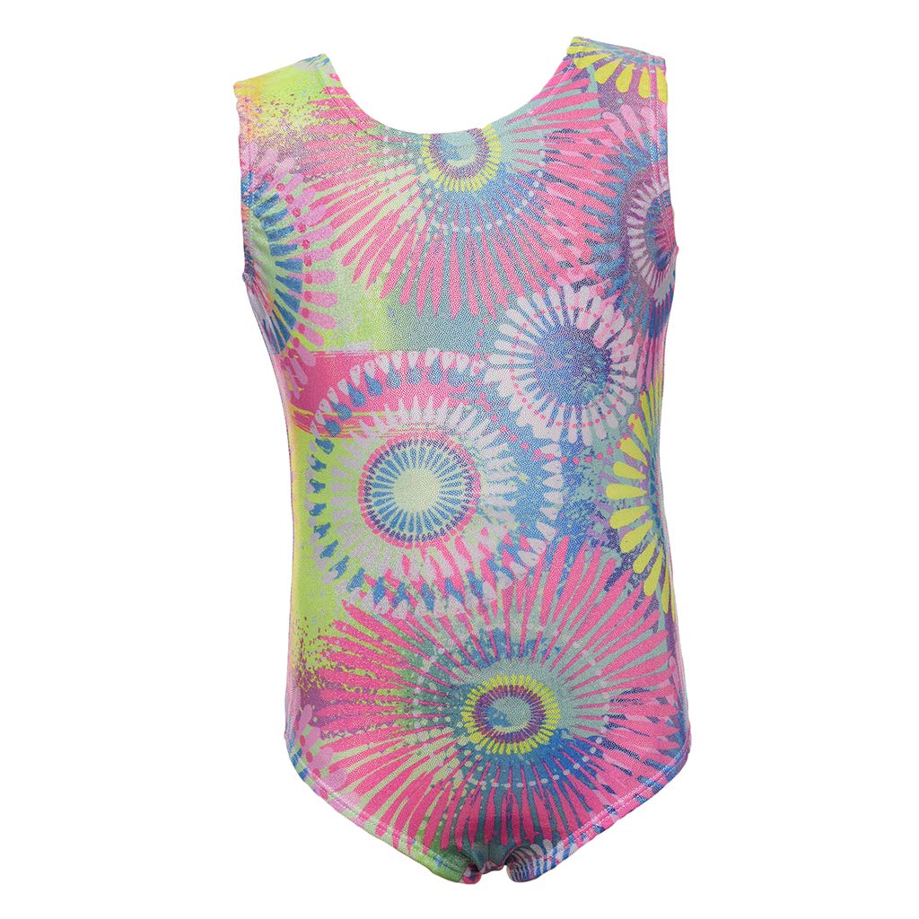 Sparkly Rainbow Gymnastics Leotard for Girls 2-11 Years | One-Piece Dance Leotard with Colorful Design | Perfect for Ballet, Gymnastics, Cheerleading & Dance Competitions
