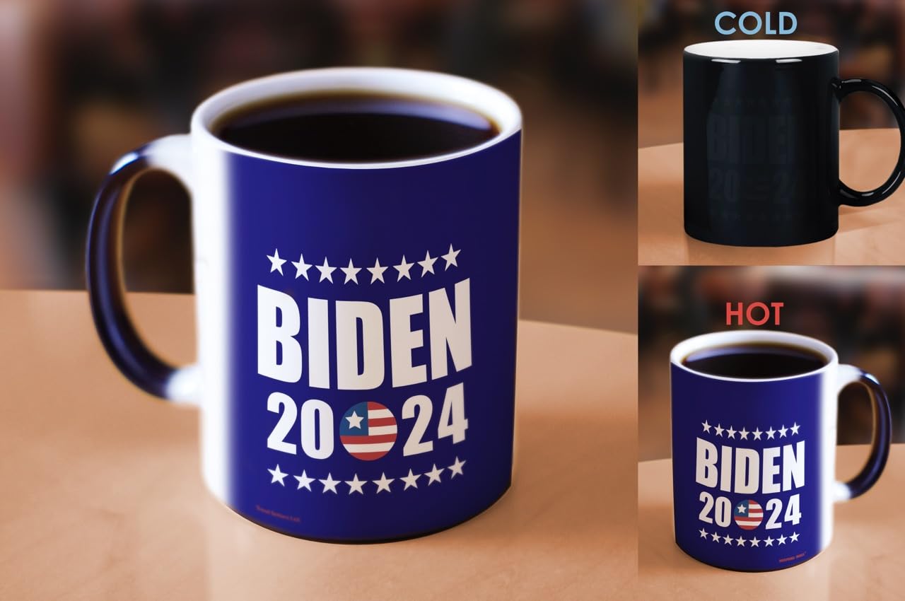 Joe Biden 2024 President Heat Sensitive Mug - 11 oz Color Changing Ceramic Coffee Tea Cup - Perfect for Political Supporters & Gift Giving